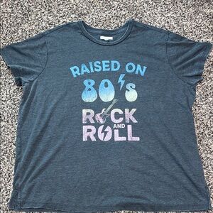 Maurices 80’s Relaxed Fit Charcoal Gray Short Sleeved Tee Woman’s 1X | NWOT